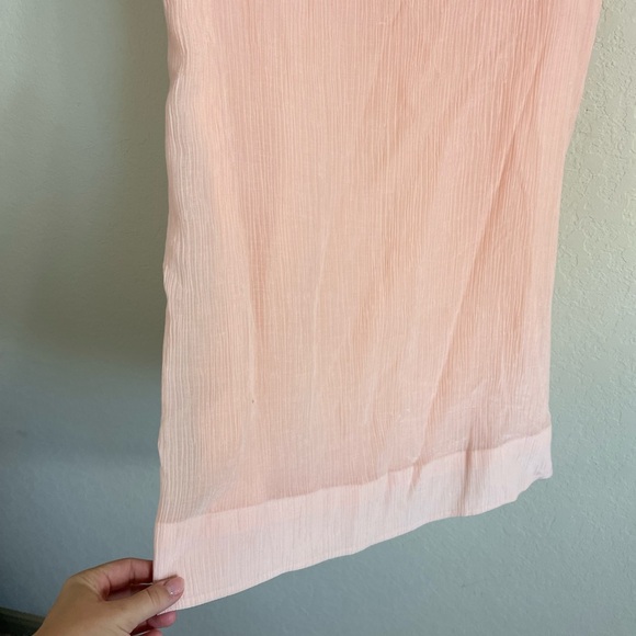 COS Pink Chiffon Silk Pleated Mock Neck Sheath Dress Size 6 - Picture 3 of 6